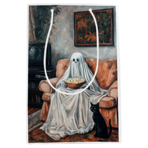 Spooky Movie Night Ghost und Cat-Fernsehen Mittlere Geschenktüte