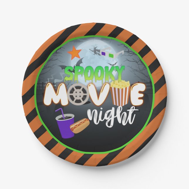 Spooky Movie Night Plate Pappteller (Vorderseite)