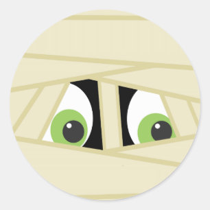 Spooky Mummy Head Halloween-Party Sticker