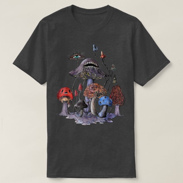 Spooky Mushroom Funny Halloween Mushroom Lover Men T-Shirt (Design vorne)