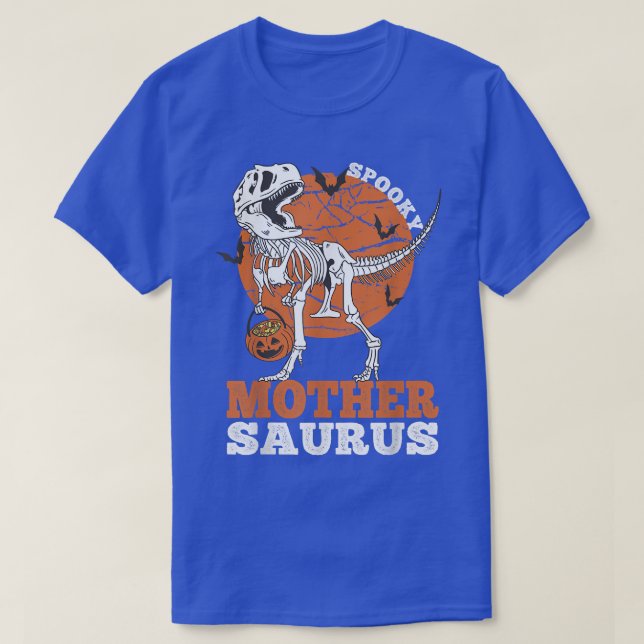Spooky Mutter Saurus Dinosaur Skeleton T rex Pumpk T-Shirt (Design vorne)