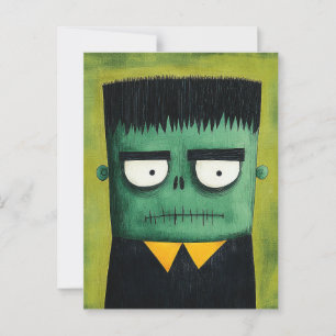 Spooky Niedlich Frankenstein Monster Halloween Postkarte