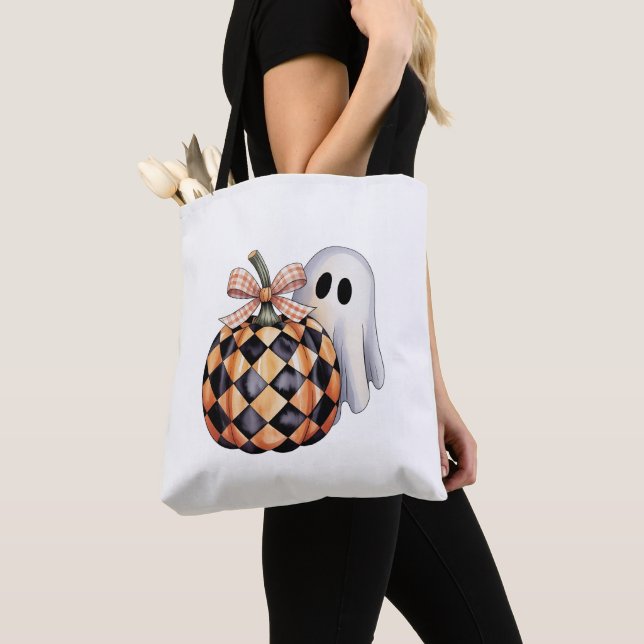 Spooky Niedlich Ghost Flüchtige Blick Halloween T  Tasche (Von Nahem)