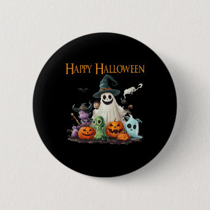 Spooky Niedlich Ghost Halloween Kostüm Happy Hallo Button