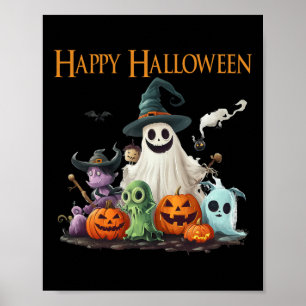 Spooky Niedlich Ghost Halloween Kostüm Happy Hallo Poster
