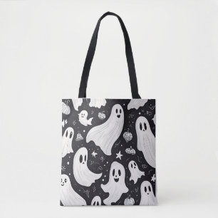 Spooky Niedlich Ghost Halloween Schwarz-weiß Tasche