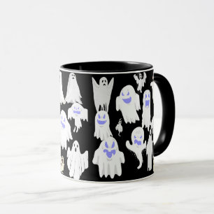 Spooky Niedlich Ghost Illustration Muster - Hallow Tasse