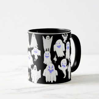 Spooky Niedlich Ghost Illustration Muster - Hallow Tasse