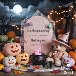 Spooky Niedlich Girl Halloween Pregnancy Ankündigu Einladung