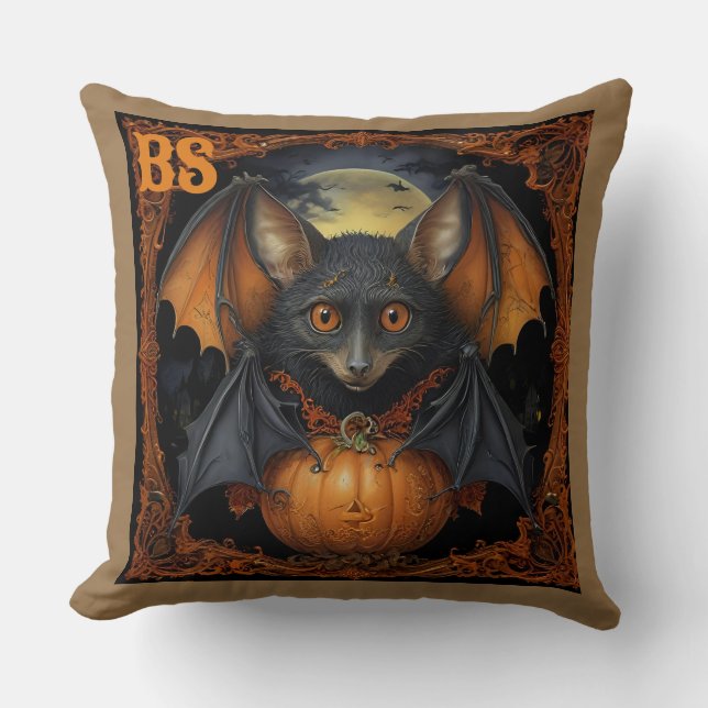 Spooky niedlich Halloween-Fledermaus in Disguy Kissen (Vorderseite)