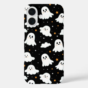 Spooky Niedlich Halloween Ghost Cloudy Star Sky iPhone 16 Hülle