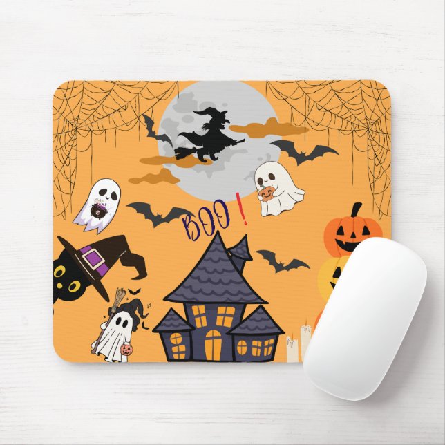 Spooky Niedlich Halloween Mousepad - Spuk Hausmatt (Mit Mouse)