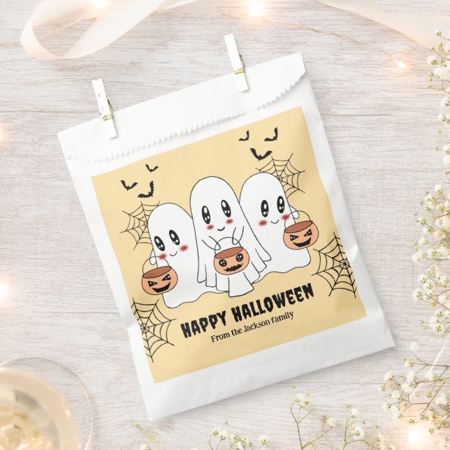 Spooky Niedlich Kawaii Cartoon Ghost Halloween-Par Geschenktütchen (Ausgeschnitten)