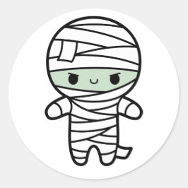 Spooky Niedlich Kawaii Zombie Mummy Halloween Runder Aufkleber