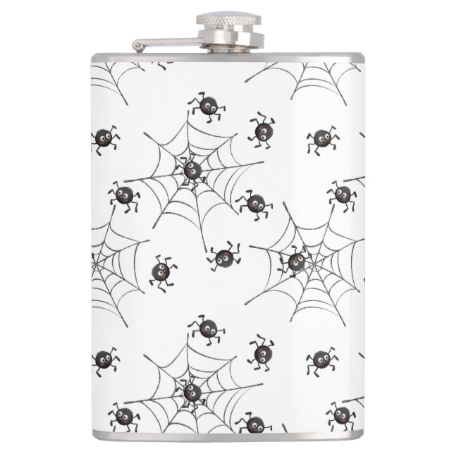 Spooky Niedlich Spiders & Webs Flachmann (Vorderseite)