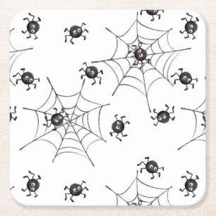 Spooky Niedlich Spiders & Webs Rechteckiger Pappuntersetzer