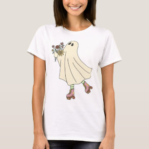 Spooky Niedlich Vibes - Mit Blume unterwegs Ghost T-Shirt