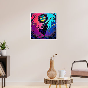 Spooky Night Halloween-Kreaturendesign Poster