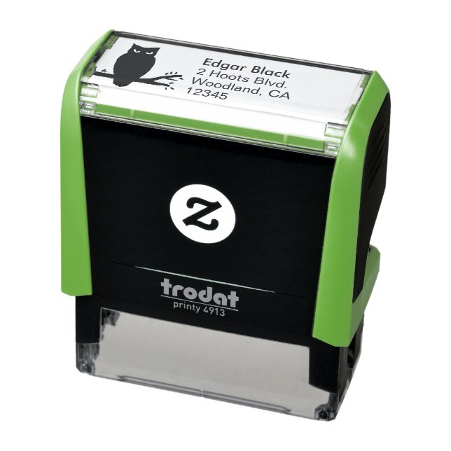 Spooky Night Owl Silhouette Rücksendeadresse Permastempel (Produkt)