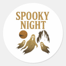 Spooky Night Sticker Halloween Gothic Design 