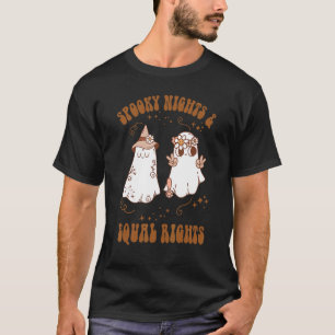 Spooky Nights and Equal Rights Groovy Fall Feminis T-Shirt