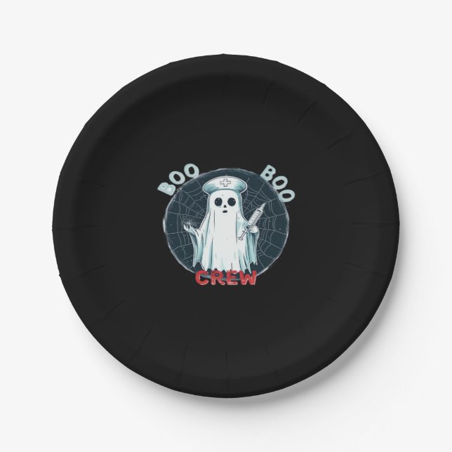 Spooky Nurse Ghost Haunted Hospital Crew Ghostly N Pappteller (Vorderseite)