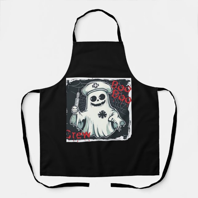 Spooky Nurse Ghost Spuk Hospital Crew Ghosting N Schürze (Vorderseite)
