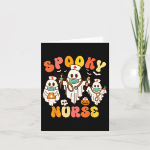 Spooky Nurse Groovy Halloween Ghost Karte