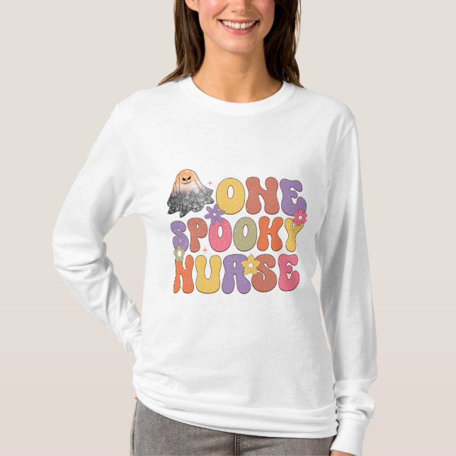 Spooky Nurse Halloween Long Sleeve T-Shirt (Vorderseite)