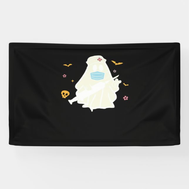 Spooky Nurse Practitioner Niedlich Halloween Overs Banner (Horizontal)