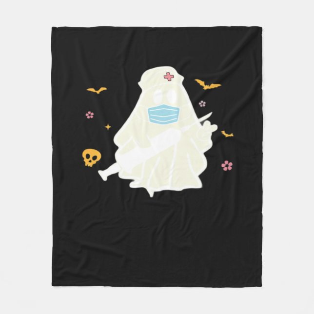 Spooky Nurse Practitioner Niedlich Halloween Overs Fleecedecke (Vorderseite)