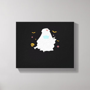 Spooky Nurse Practitioner Niedlich Halloween Overs Leinwanddruck