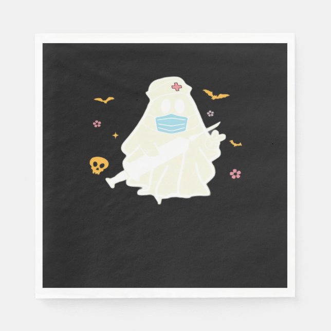 Spooky Nurse Practitioner Niedlich Halloween Overs Serviette (Vorderseite)