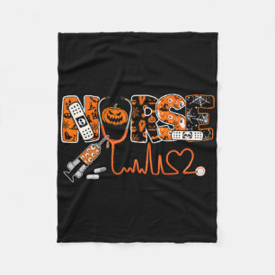 Spooky Nurse Pumpkin Halloween Kostüm Rn Cna Mens Fleecedecke