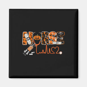 Spooky Nurse Pumpkin Halloween Kostüm Rn Cna Mens Magnet