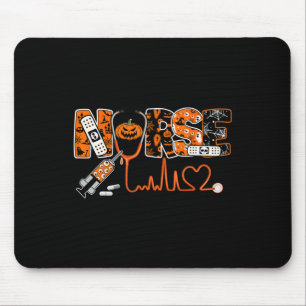 Spooky Nurse Pumpkin Halloween Kostüm Rn Cna Mens Mousepad
