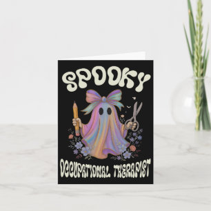 Spooky Occupational Therapist Ghost Floral Hallowe Karte