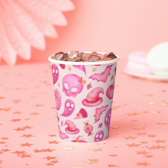 Spooky One 1. Geburtstag Girly Ghosts Paper Cup Pappbecher (Insitu)