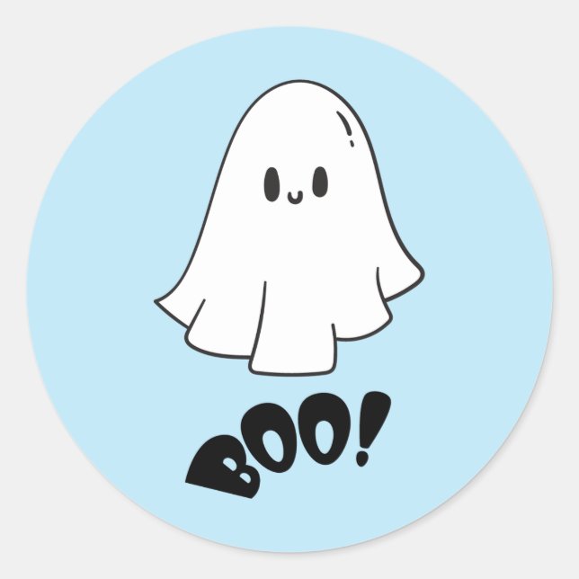 Spooky One Blue Niedlich Ghost Halloween 1. Geburt Runder Aufkleber (Vorderseite)
