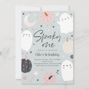 Spooky One Boho Halloween Ghost 1. Geburtstag Part Einladung