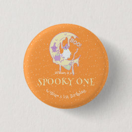 Spooky One Boy Niedlich Ghost Halloween 1. Geburts Button