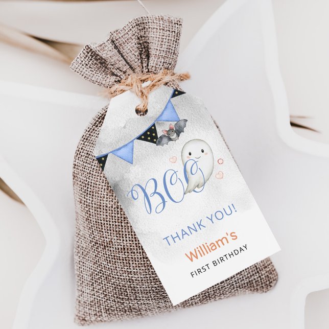 Spooky One Boy's First Birthday Gefallen Geschenkanhänger (Von Creator hochgeladen)