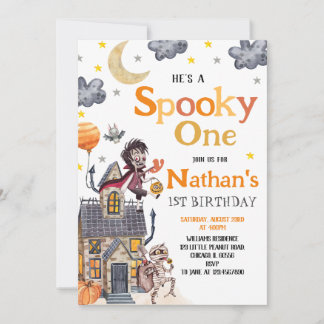 Spooky One Costume Party Halloween Geburtstag Einladung