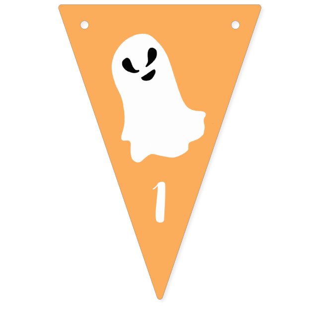 Spooky One erster Geburtstag Halloween Orange Wimpelkette (Vierte Fahne)