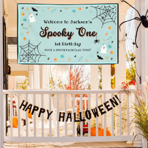 Spooky One Gender Neutral Halloween 1. Geburtstag Banner