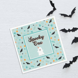 Spooky One Gender Neutral Halloween erster Geburts Serviette