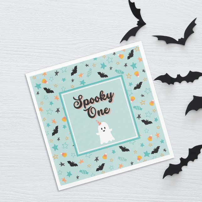 Spooky One Gender Neutral Halloween erster Geburts Serviette (Von Creator hochgeladen)