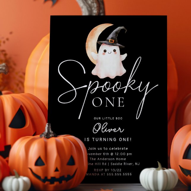 Spooky One Ghost Birthday Einladung (Von Creator hochgeladen)