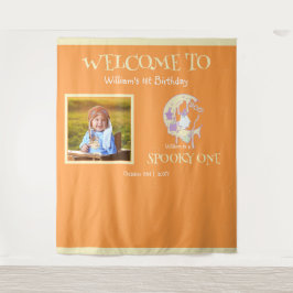 Spooky One Ghost Kids Boy Halloween 1. Geburtstag Wandteppich