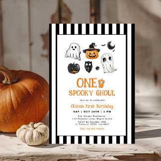 Spooky One Ghoul Halloween erster Geburtstag Einladung